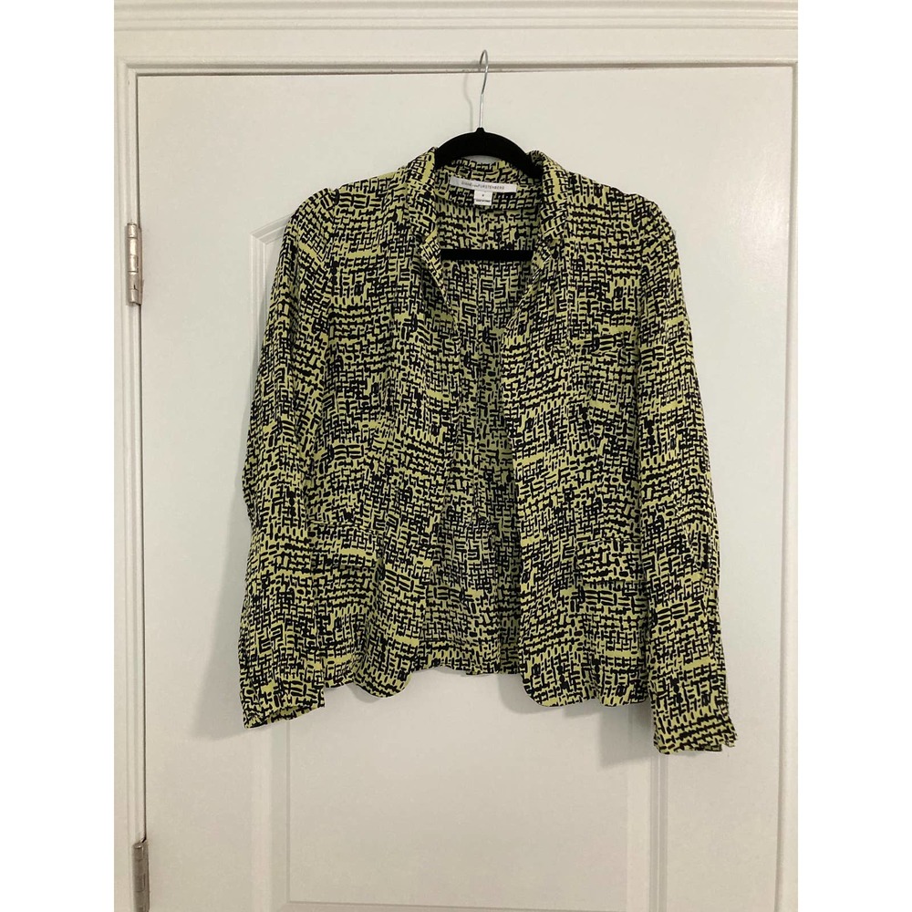 DIANE VON FURSTENBERG Size 8 Victor Print Lily Silk Light Jacket Blazer DVF